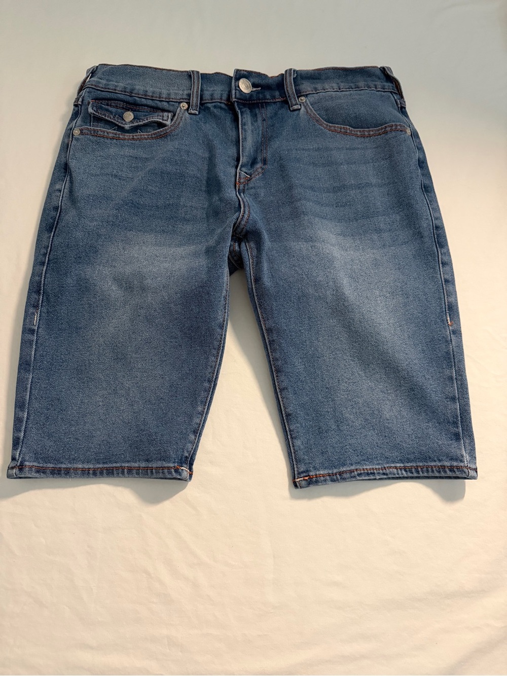 NWOT True Religion Men's 32 Rocco Relaxed Flap Skinny Single Stitch Jean Shorts